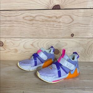 Nike LeBron witness VII Purple and Orange Sneakers with Modern Design